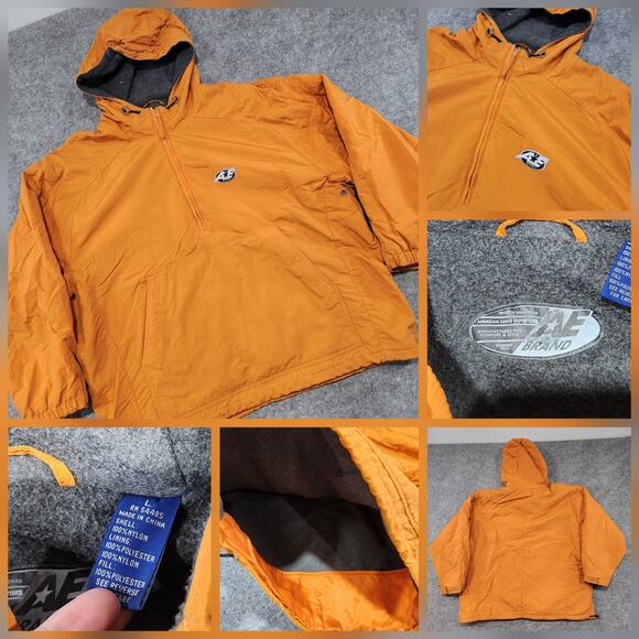 VTG American Eagle AE Performance Mens L Large Fleece Lined Anorak Windbreaker - Picture 1 of 16